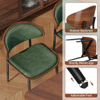 REONEY Dining Chairs Set of 8, Mid-Century Modern Upholstered PU Leather Chairs - Image 7