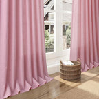 Rose Linen Curtains 108 Inches Long 2 Panels Set - Image 6