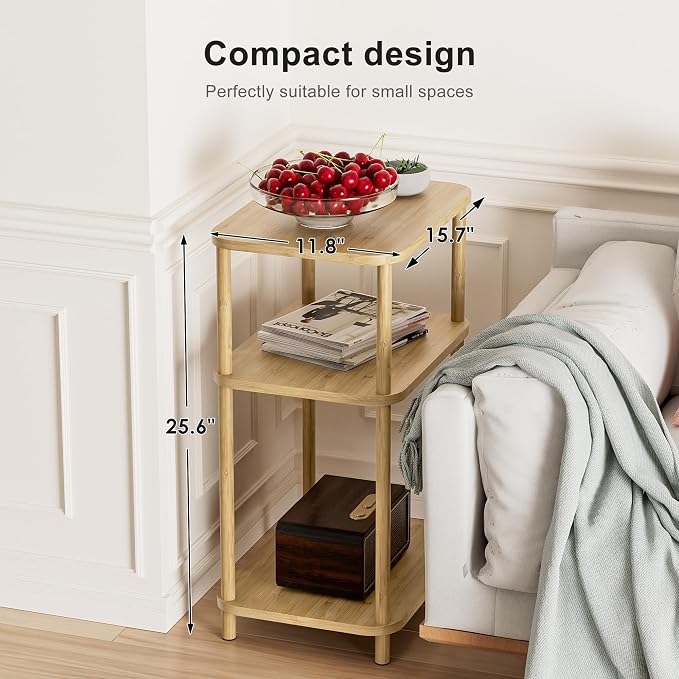 Bamboo End Table, Side Table for Small Space - Image 4