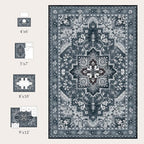 Rugflix 3x5 Entrance Rugs, Washable Dark Navy Blue Entry Small Rug | Machine - Image 8