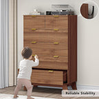BORNOON 46" Tall Dresser for Bedroom, 6-Drawer Fluted Chest of Drawers - Image 7