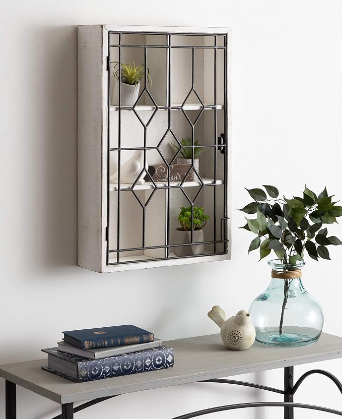 Kate and Laurel Megara Decorative Wooden Wall Hanging Curio Cabinet - Image 2
