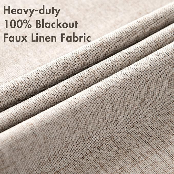 MIULEE 100% Blackout Linen Curtains - Image 5