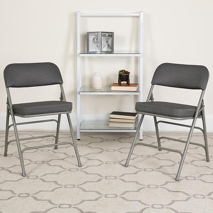Flash Furniture 2 Pack HERCULES Series Premium Curved Triple Braced & Double - Image 2