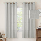 72 inch Linen Curtains for Bedroom, 52 x 72 Inch, Light Grey | Grommet by LAMIT