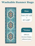 SERISSA 2'6"x10' Washable Non Slip Boho Runner Rug - Image 6