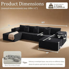 138" Cloud Sectional Couch, Comfort U Shaped Sofa - Image 2