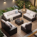 Aoxun Patio Furniture Set, Widen Armrests Wicker Outdoor Sectional - Image 7