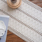 Macrame Table Runner Cream Beige Boho Table Runners - Image 7