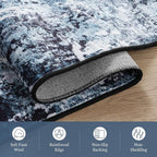 Rugflix 3x10 Runner Rug for Hallway, Washable Navy Blue Long Runners | Machine - Image 7