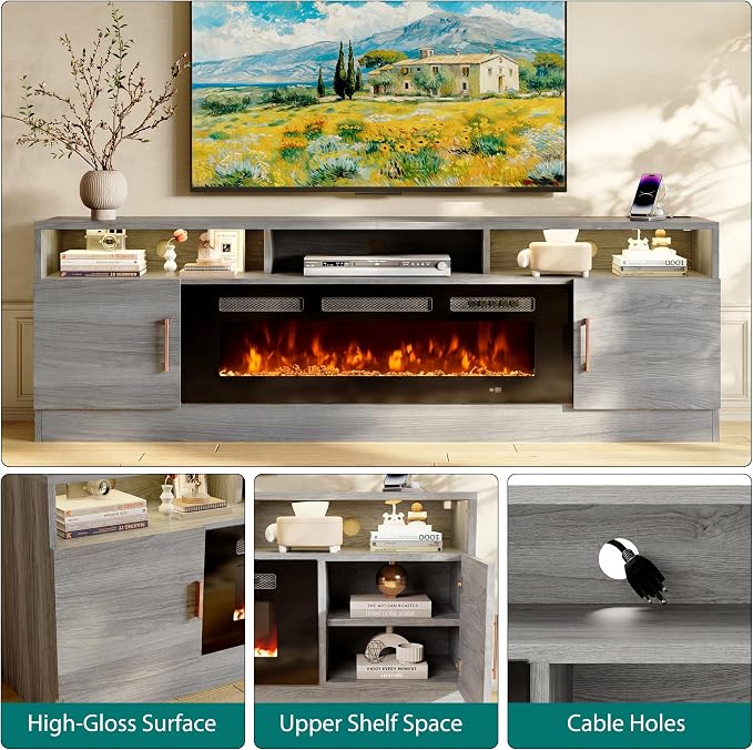oneinmil 78" Fireplace TV Stand - Image 6