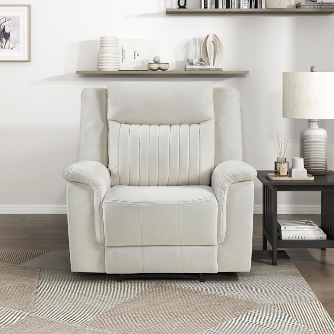 Lexicon Manual Recliner Chair, Polished Microfiber Reclining Sofa Chair - Image 7