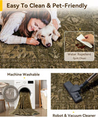 RELEANY Washable Area Rug, Small 2'x4', Water Repellent, Pet Friendly, Vintage - Image 4