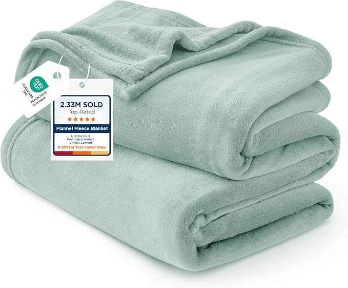 Bedsure GentleSoft Fleece Throw XL Blanket Sage Green by Unknown