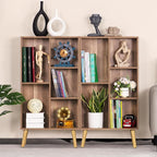 5 Cube Small Bookshelf, 3 Tier Mid-Century Modern Bookcase - Image 6
