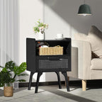 Lerliuo Rattan Nightstands Set of 2, Boho Side Table - Image 4