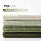 MIULEE Soft Corduroy Decorative Throw Pillow Covers Light Green 18x18 | Set of 4 - Image 3