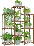 Bamworld Plant Stand Indoor Plants Shelf Outdoor Wood Plant Rack by Bamworld