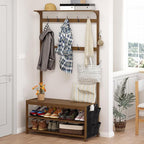 AMBIRD Hall Tree with bench and shoe storage, Entryway Bench with shoe storage - Image 3
