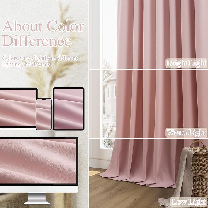 100% Blackout Linen Curtains 84 Inch 2 Panels Set - Image 7