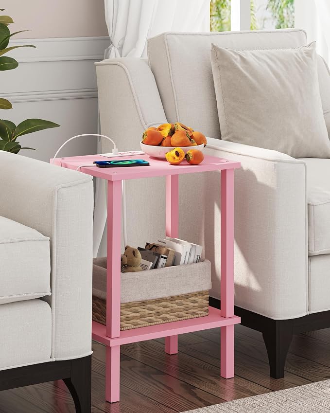 TUTOTAK End Table with Charging Station, Small Side Table with Outlets - Image 8