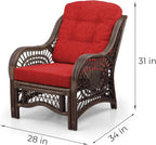 Malibu Lounge Living Accent Armchair Natural Rattan Wicker Handmade Design - Image 2