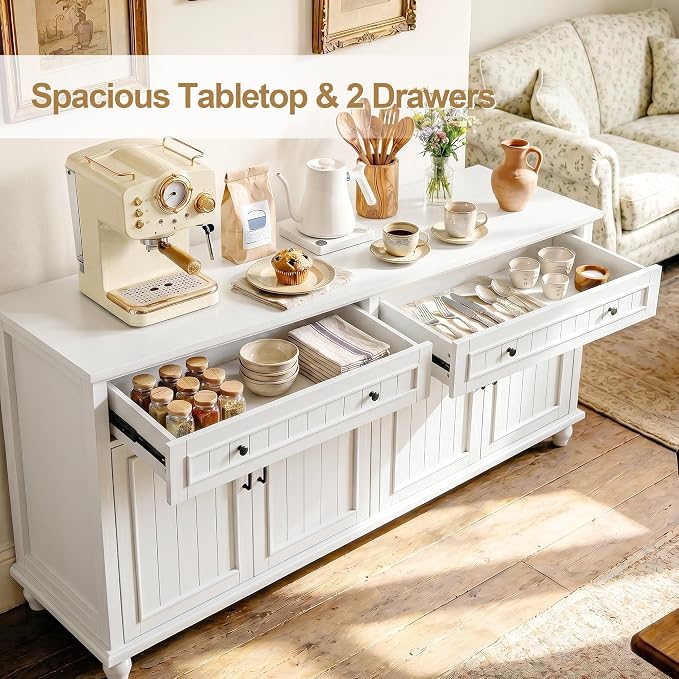 Scurrty Sideboard Buffet Cabinet, Vintage Coffee Bar Cabinets - Image 5