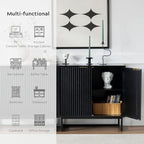 EYYTHUNG Fluted Cabinet with Storage, Sideboard Buffet Cabinet with Adjustable - Image 7