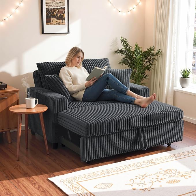 3 in 1 Convertible Sofa Bed，52.8" Pull Out Couch - Image 3