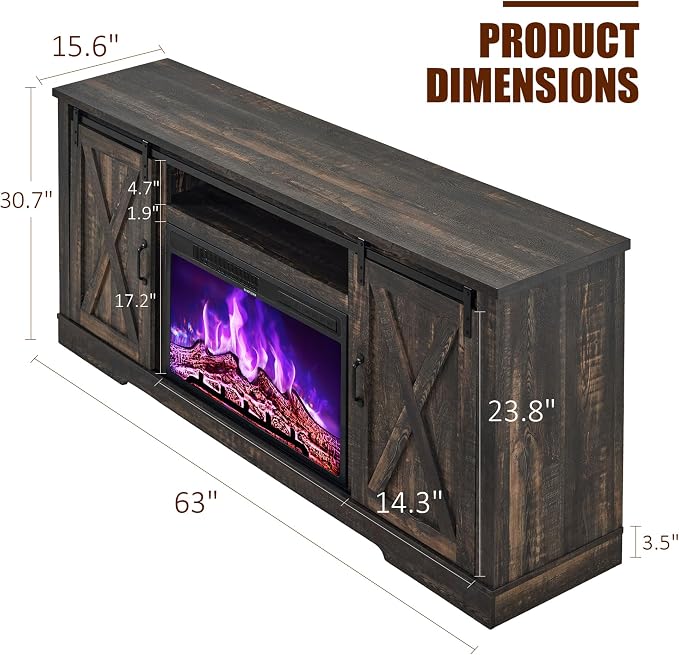 AMERLIFE Fireplace TV Stand - Image 4