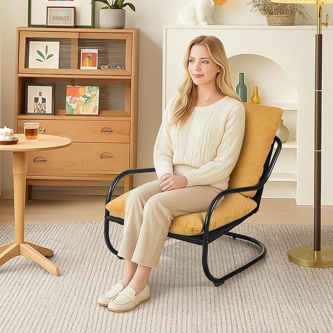 Peace nest Modern Accent Chair, Soft Upholstered Armchair - Image 7