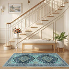 RELEANY Washable Area Rug, Runner 2'6"x5', Teal | Non-Slip, Water Repellent - Image 2