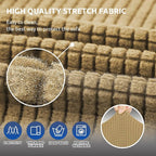 Stretch Loveseat Couch Cover, 2 Cushion Couch Slipcover, Tan | 1-Piece Washable - Image 5