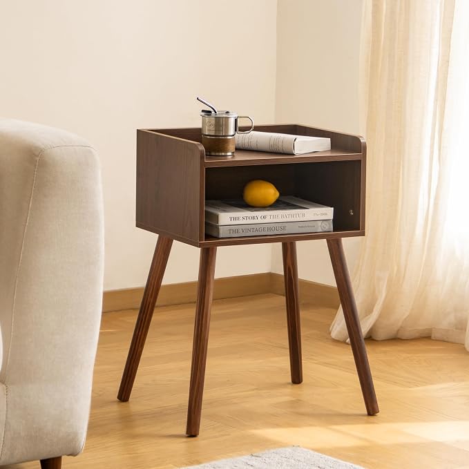 MaxSmeo Small Nightstand, Mid Century Modern Side Table Bedroom - Image 2