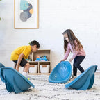 ECR4Kids Plastic Leaf Scoop Floor Rocker Seat, Classroom Furniture, Peacock Blue - Image 2