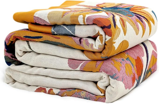 LUTBM King Throw Blanket for Bed 100% Cotton Boho Soft Rustic Quilt Butterfly by LUTBMFindYourFreeSpiritatHome