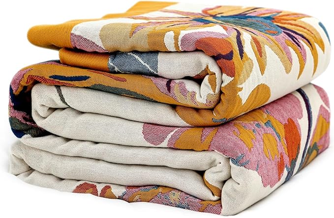 LUTBM Queen Throw Blanket for Bed 100% Cotton Boho Breathable Soft Quilt by LUTBMFindYourFreeSpiritatHome