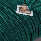 Teal Throw Blanket for Couch Sofa 50x60 inches Striped Design | Fleece Blankets - Image 4