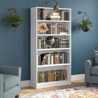 Bush Home Tall 5 Shelf Bookcase, 5 Tier Bookshelf Storage Cabinet - Image 2
