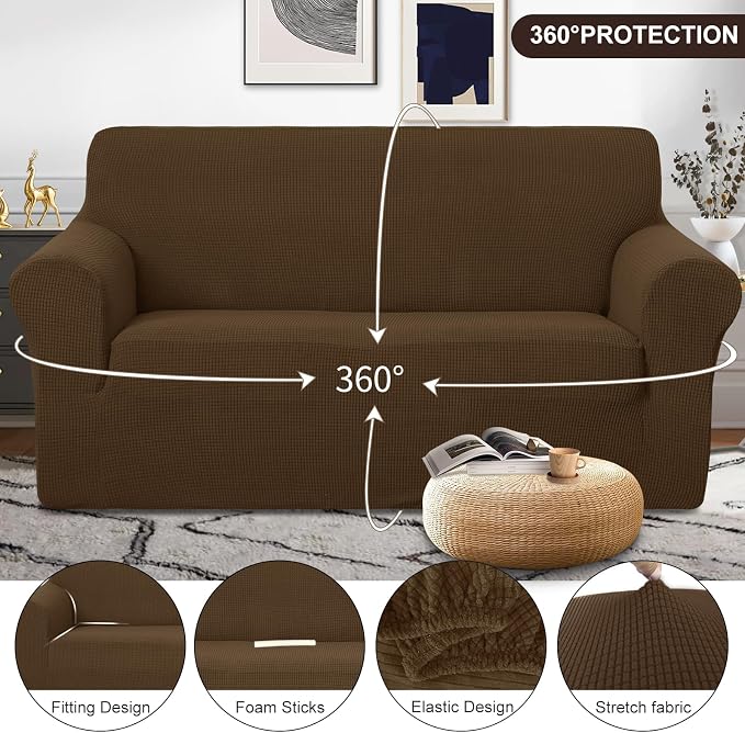 U-NICE HOME Oversized Stretch Loveseat Couch Cover, 1-Piece Sofa cover - Image 4