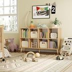 8 Cube Storage Organizer, Mid-Century Modern Wooden Bookcase - Image 4