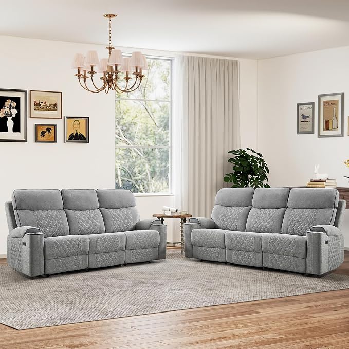 HAOMARKETS Power Oversized Reclining Sofa Couch Set of 2 by HAOMARKETS