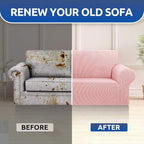 Stretch Loveseat Couch Cover, 2 Cushion Couch Slipcover, Dusty Pink | 1-Piece - Image 7