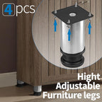 4 Inch Metal Furniture Legs Stainless Steel Adjustable Legs Silver Table Legs - Image 5