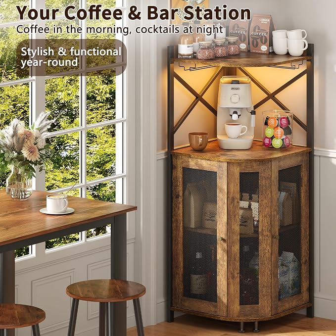 JKsmart Corner Bar Cabinet - Image 8