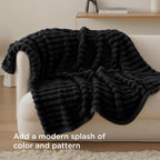 Bedsure Soft Twin Blanket for Bed Decor Gifts Black 60"x80" | Birthday Gifts - Image 4