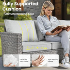 ovios 5 Pieces Patio Furniture Set, Outdoor Wicker Sofa Couch - Image 7