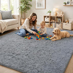 PLHXFR 6x9 Area Rugs Living Room: Fluffy Bedroom Rug Shag Carpet Grey | Upgrade - Image 9