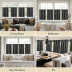 MIULEE 4 Panel Set Short Bedroom Blackout Curtains 54 Inch Long Dark Grey | - Image 6