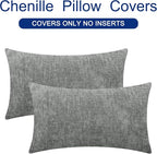 CaliTime Decorative Couch Throw Pillow Covers 26 X 16 Inches Medium Grey | Pack - Image 6